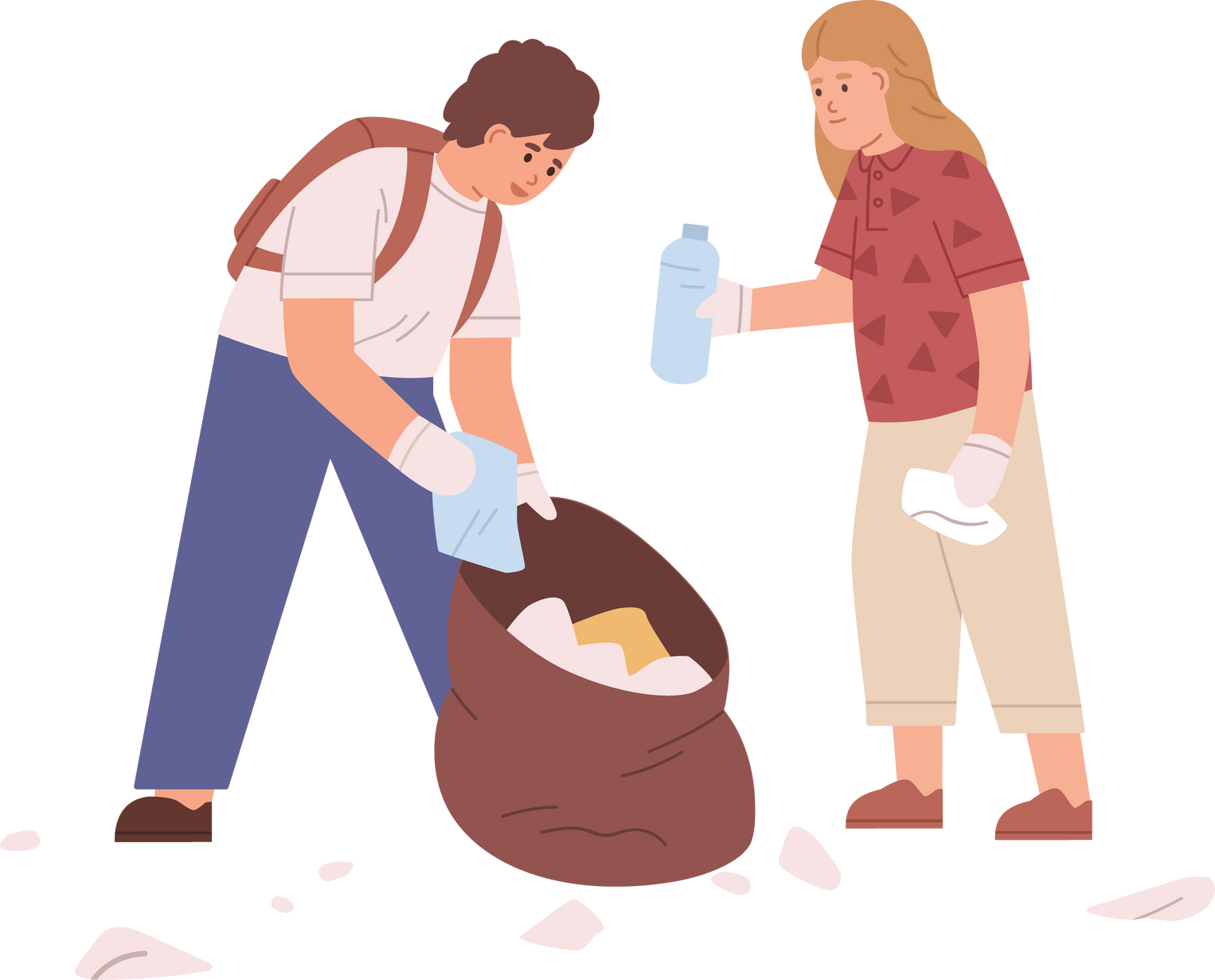 Children Picking Up Litter